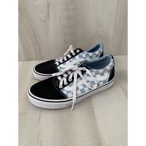 Vans Off The Wall Woman’s 8.5 Light Blue Checkered Low Top great condition